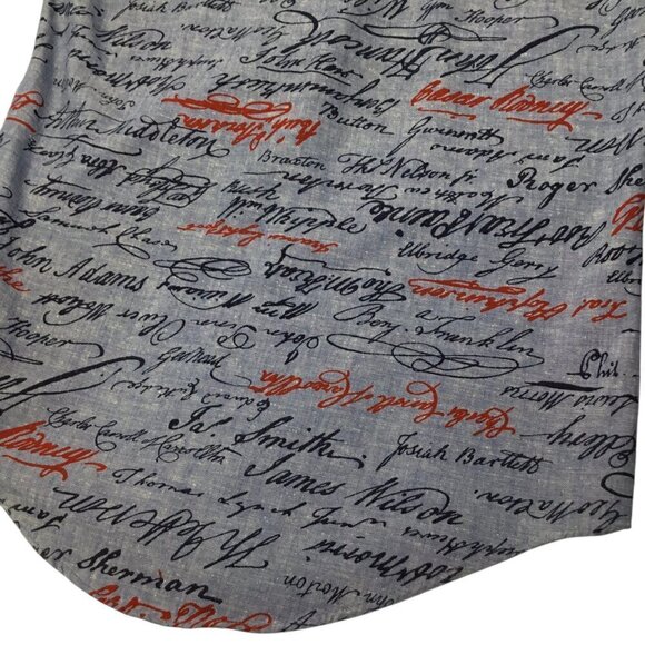 Vtg Declaration of Independence Signatures Shirt Van Heusen 417 Mens Sz 20 14.5 - Picture 6 of 7
